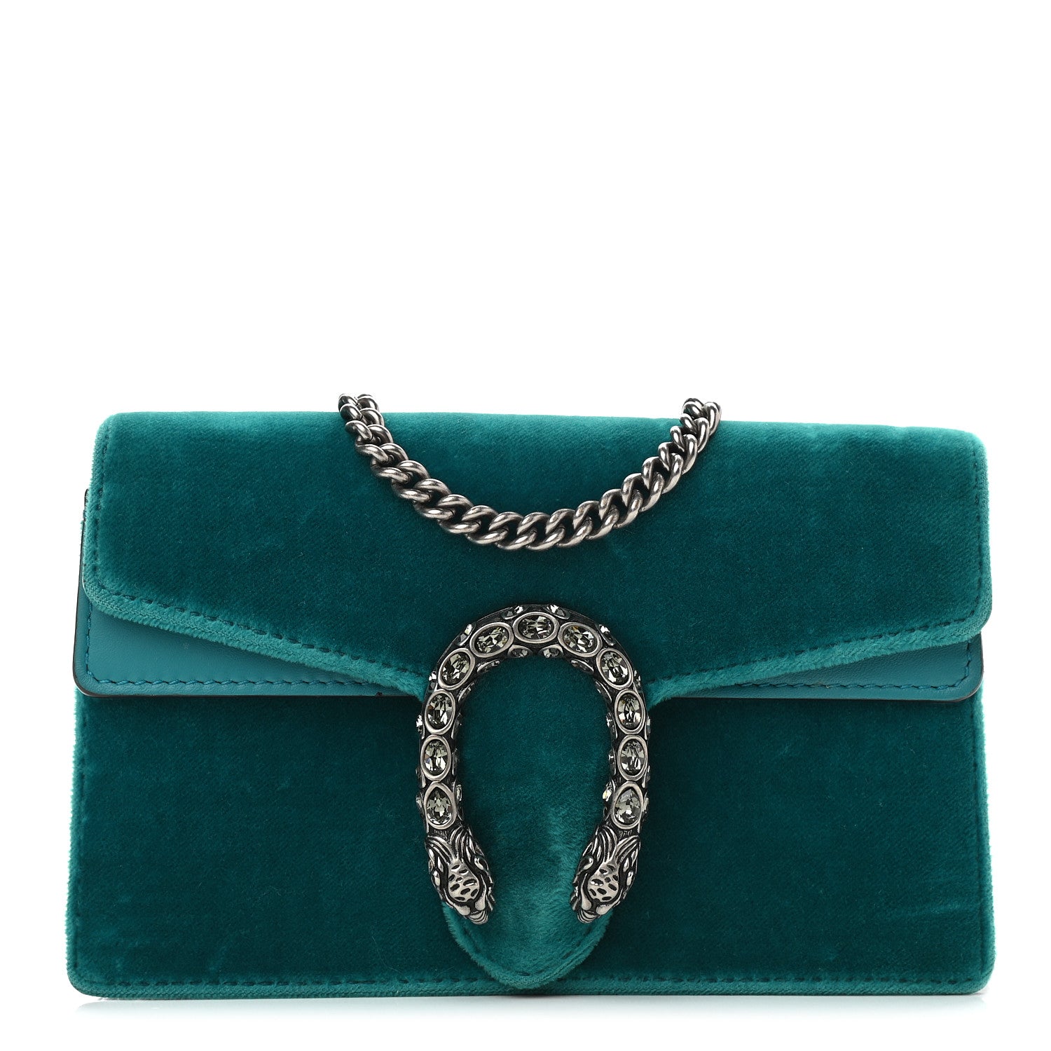 Gucci Velvet Super Mini Dionysus Shoulder Bag Pavone Cyan 1 of 9