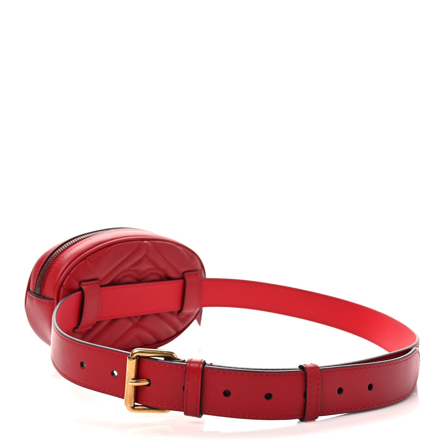 Calfskin Matelasse GG Marmont Belt Bag 95 38 Hibiscus Red
