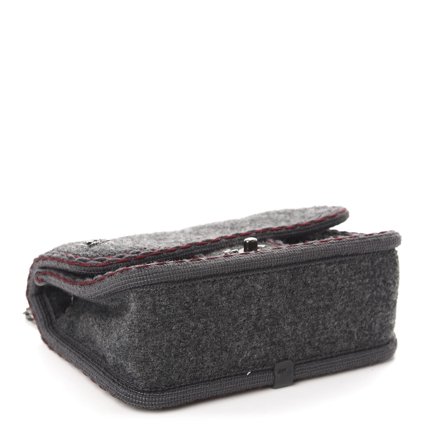 Wool Quilted Mini Edelweiss Single Flap Grey