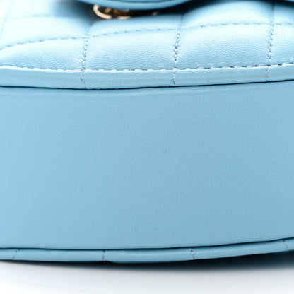 Chanel Lambskin Quilted CC In Love Heart Clutch With Chain Light Blue 10 of 12