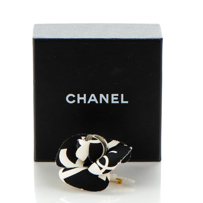 Chanel Canvas CC Camellia Pin Brooch Black 5 of 5