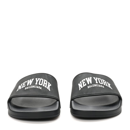 Balenciaga Rubber New York Womens New York Pool Slide Sandals 37 Black 3 of 8