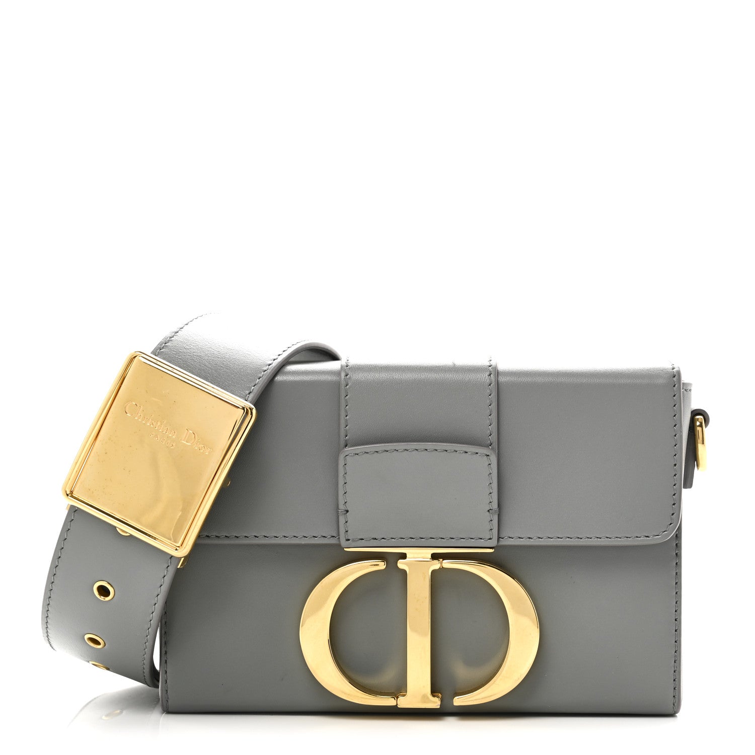 Christian Dior Box Calfskin 30 Montaigne Box Bag Gray 7 of 9