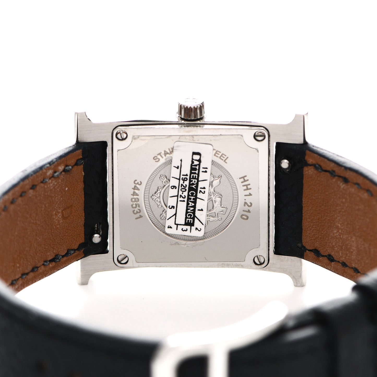 Stainless Steel Epsom 21mm Heure H Hour Quartz Watch Noir