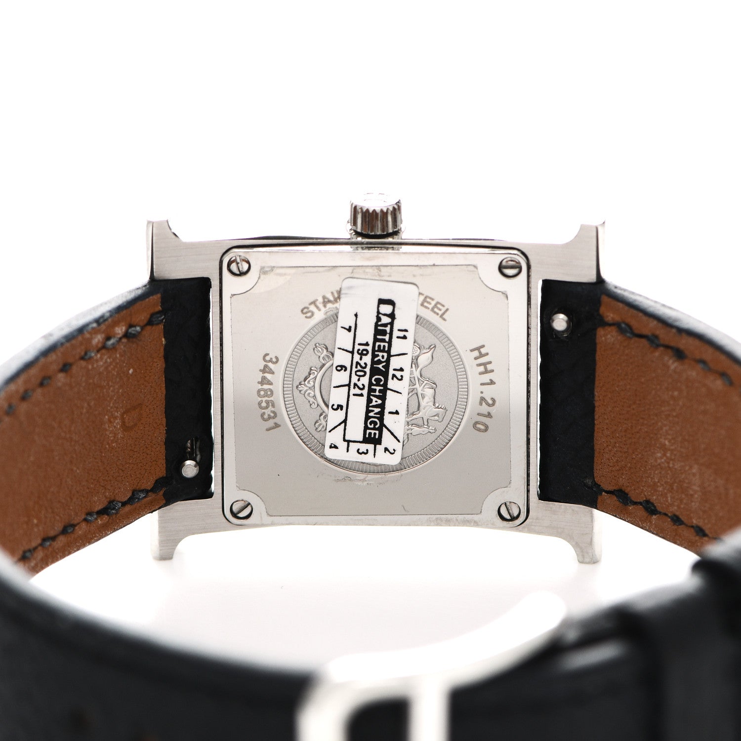Hermes Stainless Steel Epsom 21mm Heure H Hour Quartz Watch Noir 4 of 5