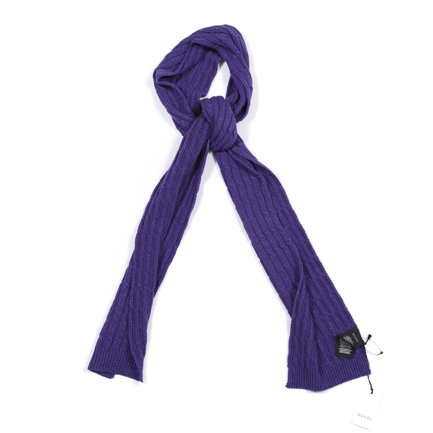 Wool Knit Shine Reg Scarf Parma Violet Dark Purple