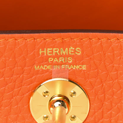 Hermes Taurillon Clemence Mini Lindy 20 Feu 6 of 9