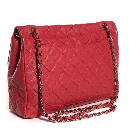 Chanel Washed Caviar Maxi Single Flap Fuchsia 4 of 9