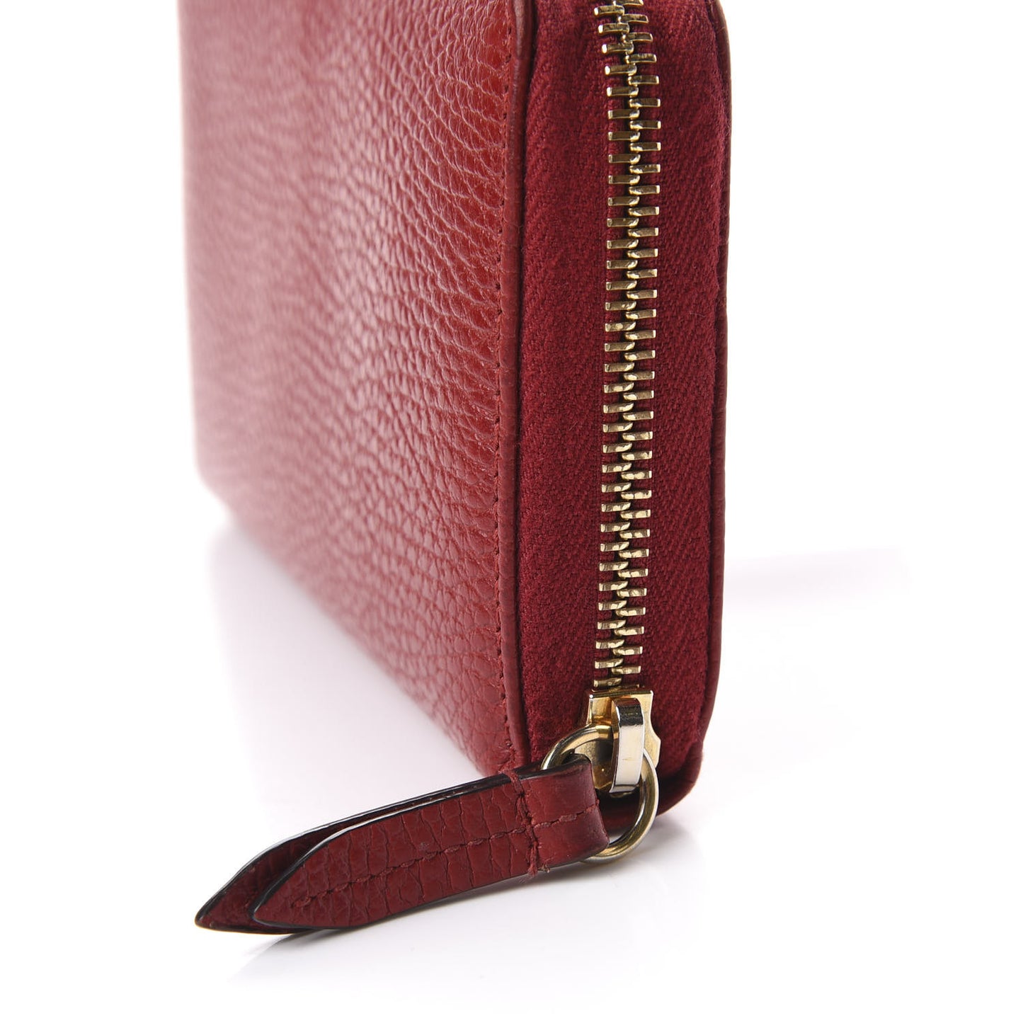 Dollar Calfskin GG Marmont Zip Around Wallet Hibiscus Red
