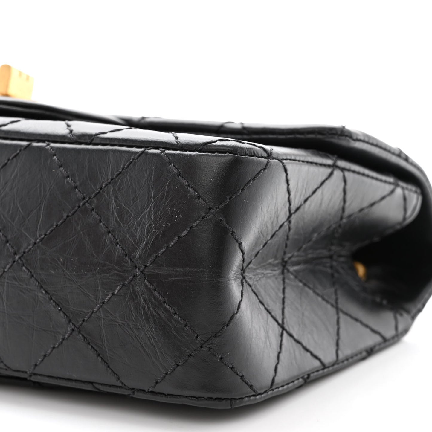 Aged Calfskin Quilted 2.55 Reissue Mini Flap Black