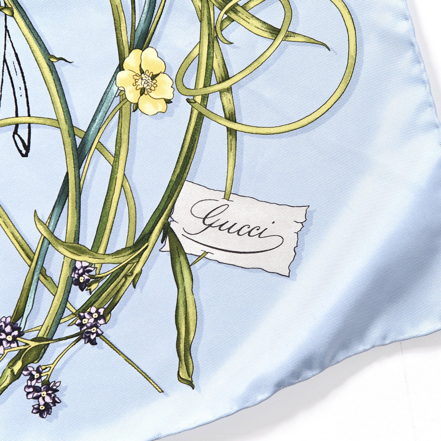 Gucci Silk Flora Infinity Chrissy Square Scarf Blue 3 of 6