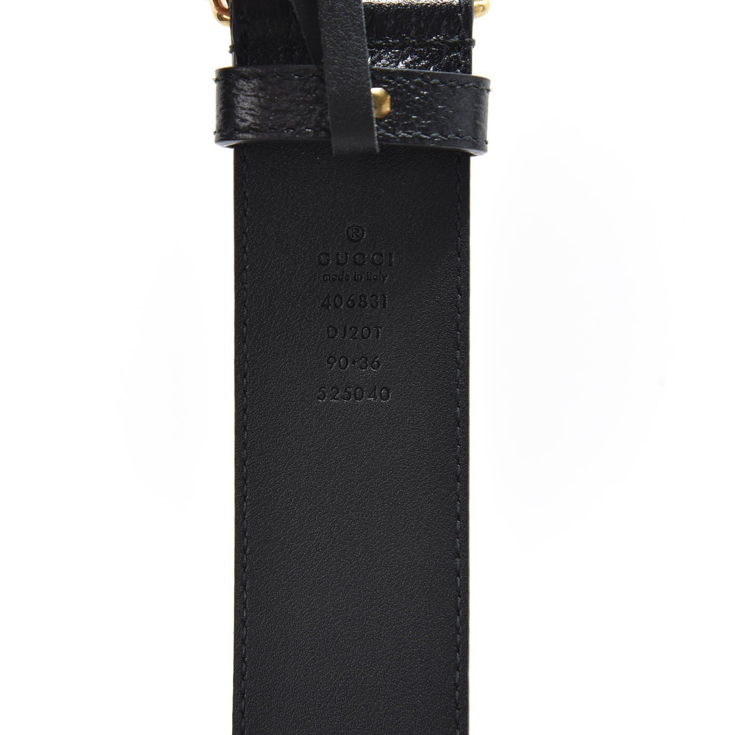 Gucci Textured Calfskin Double G 40mm Belt 90 36 Black 3 of 4