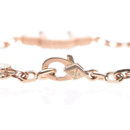 Van Cleef & Arpels 18K Rose Gold Diamond Gray Mother of Pearl 5 Motifs Vintage Alhambra Bracelet 5 of 6
