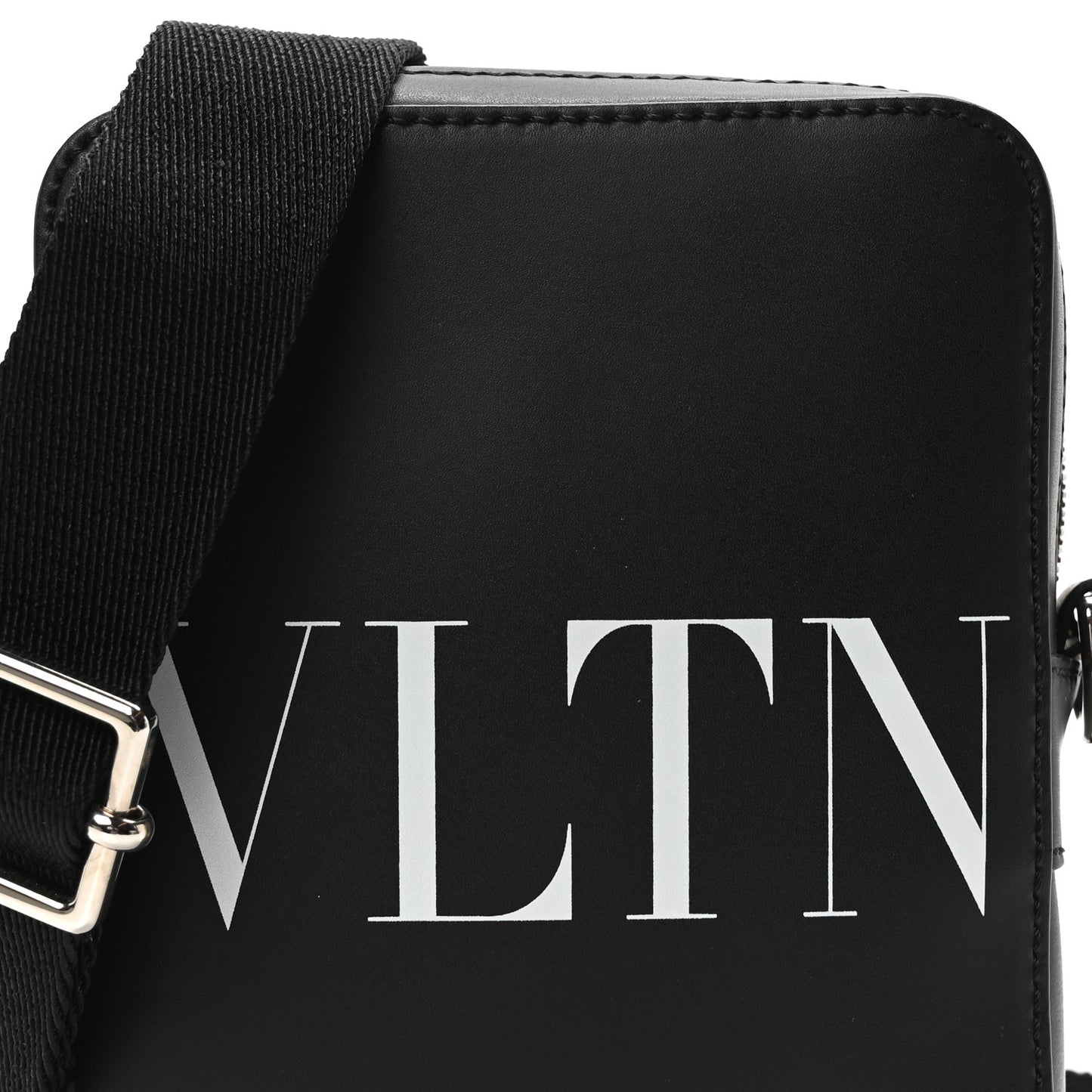 Calfskin VLTN Print Small Crossbody Bag Black