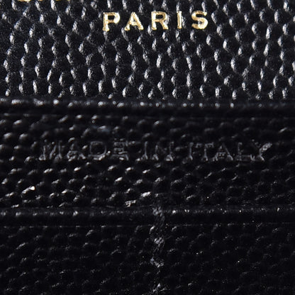Saint Laurent Grain De Poudre Matelasse Chevron Monogram Flap Wallet Black 7 of 9