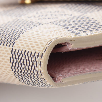 Louis Vuitton Damier Azur Victorine Wallet Rose Ballerine 11 of 13
