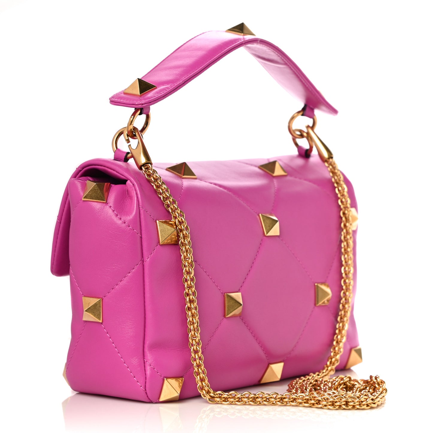 Nappa Large Roman Stud Shoulder Bag Radiant Orchid