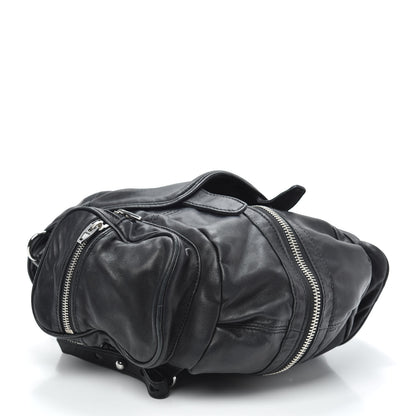 Alexander Wang Lambskin Marti Backpack Bag Washed Black Rhodium Hardware 4 of 9