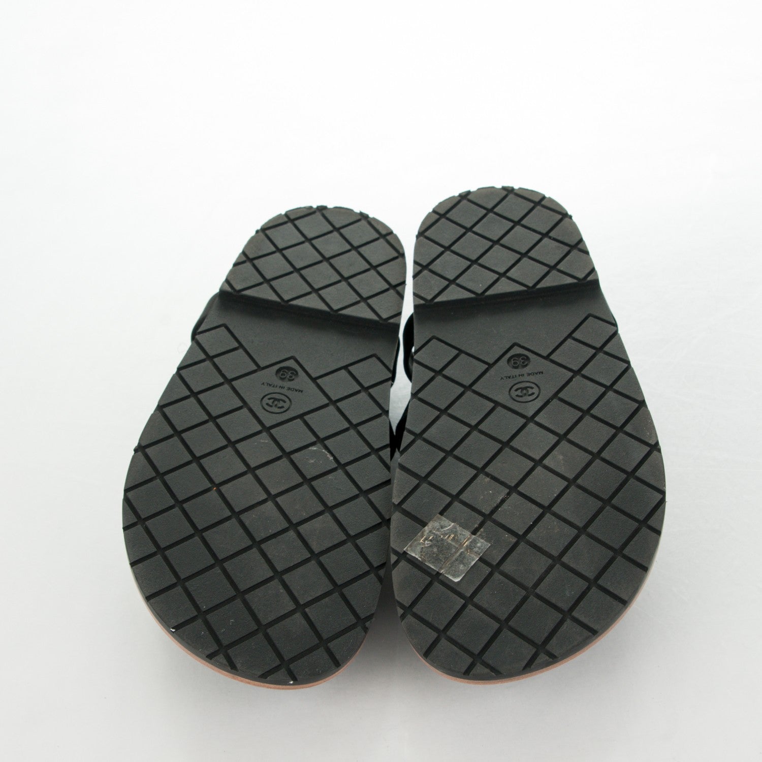 Chanel Satin Lambskin Chain Flat Sandals 39 Black 5 of 8