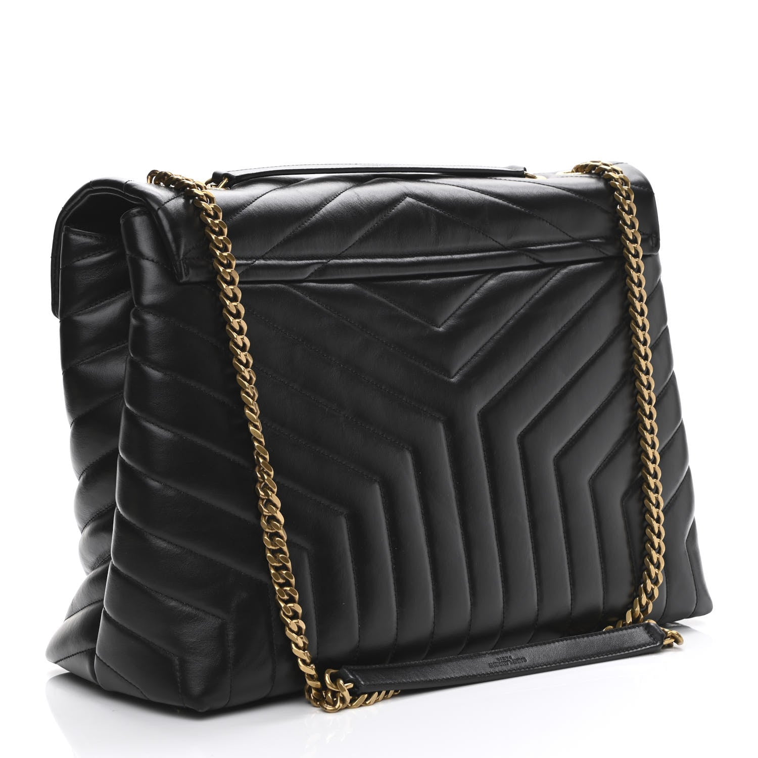Saint Laurent Calfskin Y Quilted Monogram Large Loulou Chain Satchel Black 3 of 11