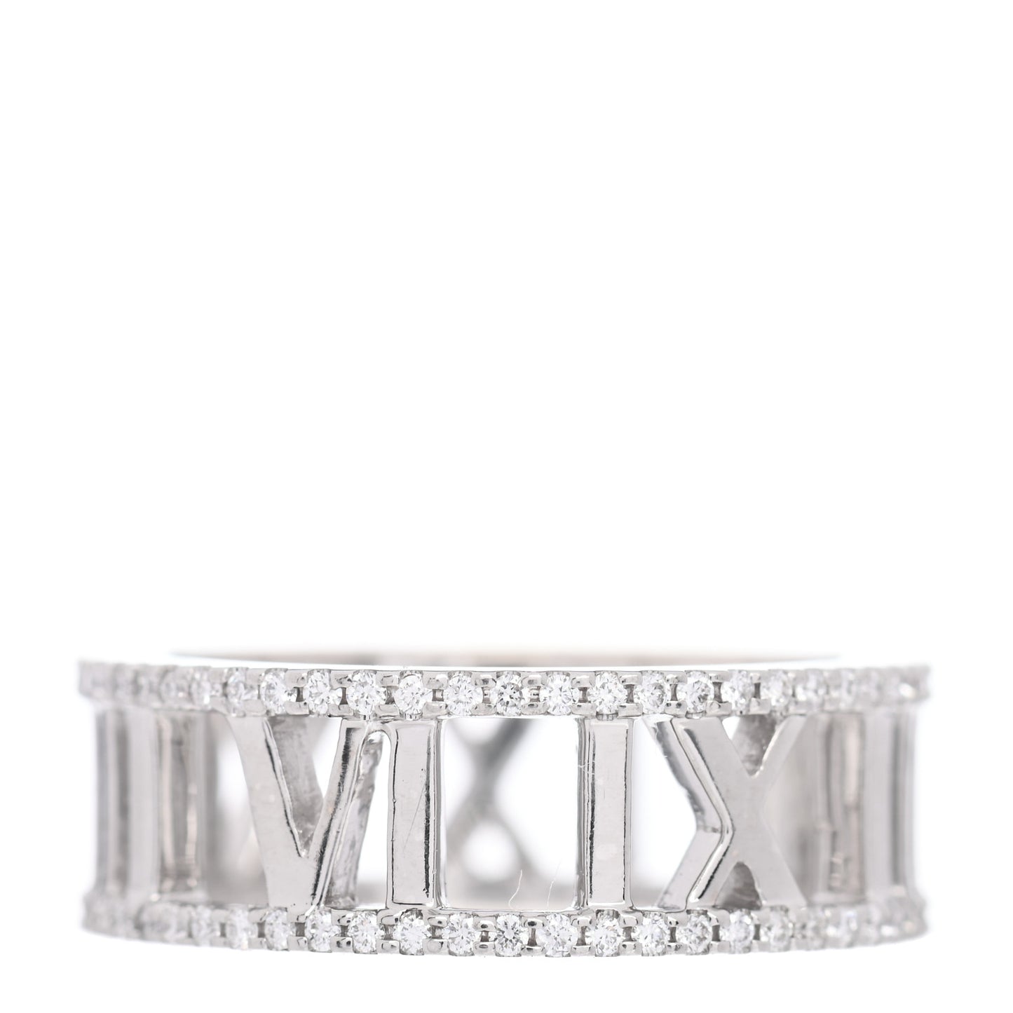 18K White Gold Diamond Atlas Open Pave Ring 51 5.75