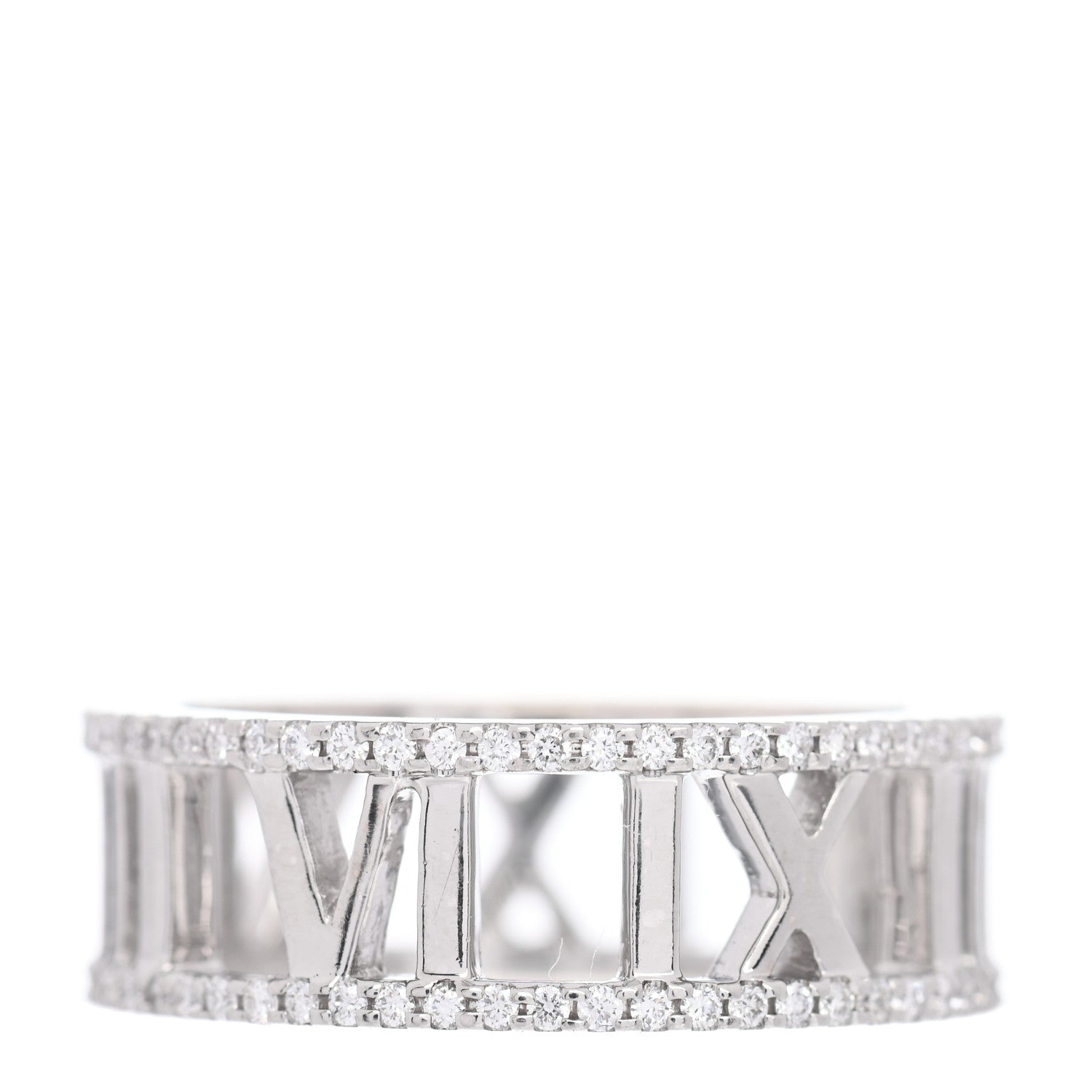 Tiffany 18K White Gold Diamond Atlas Open Pave Ring 51 5.75 3 of 4