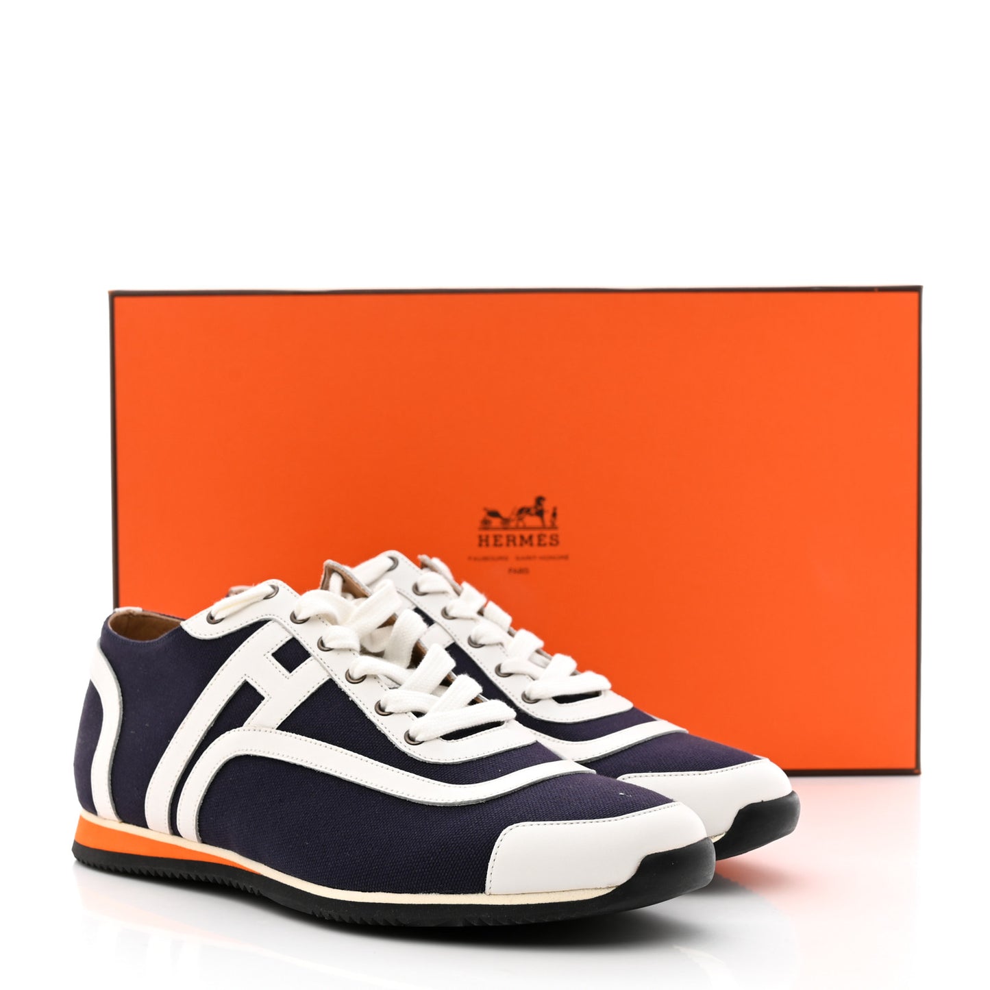 Cotton Calfskin Kool Sneakers 40 Indigo White