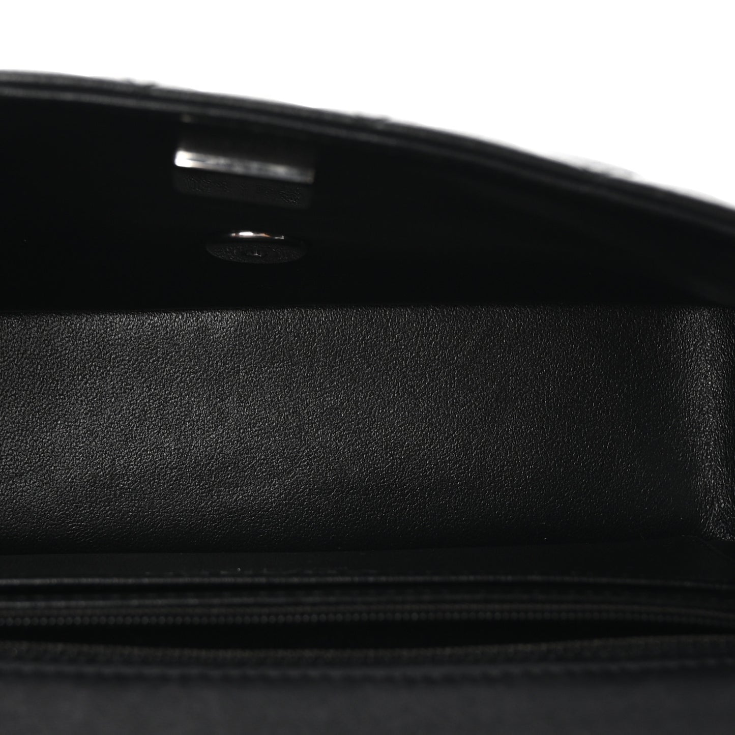 Lambskin Quilted Mini Rectangular Flap Black