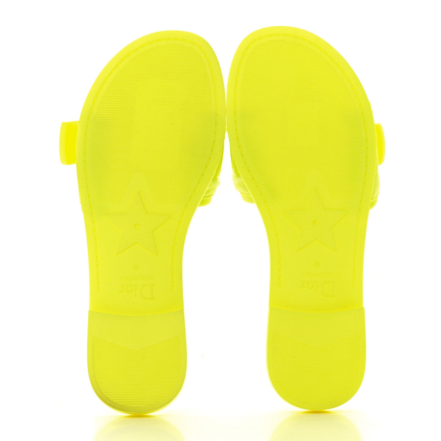 Technical Stretch Fabric Camouflage Dio(r)evolution Slide Sandals 38 Yellow Fluo
