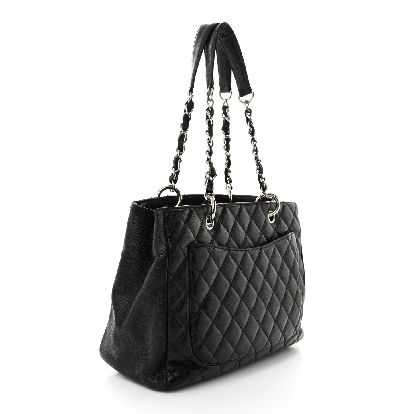 Caviar Quilted Grand Shopping Tote GST Black