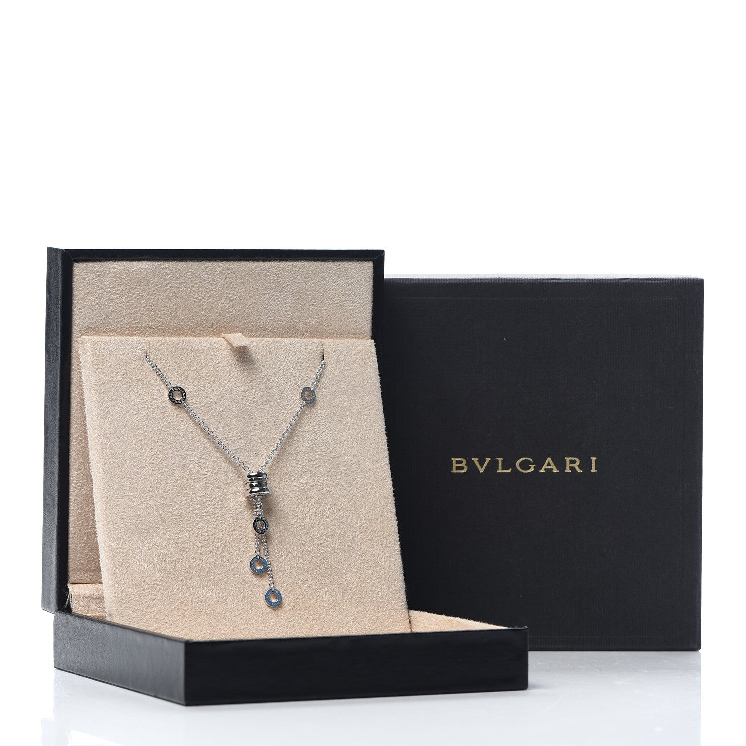 Bulgari 18K White Gold B.Zero1 Lavalier Necklace 7 of 7