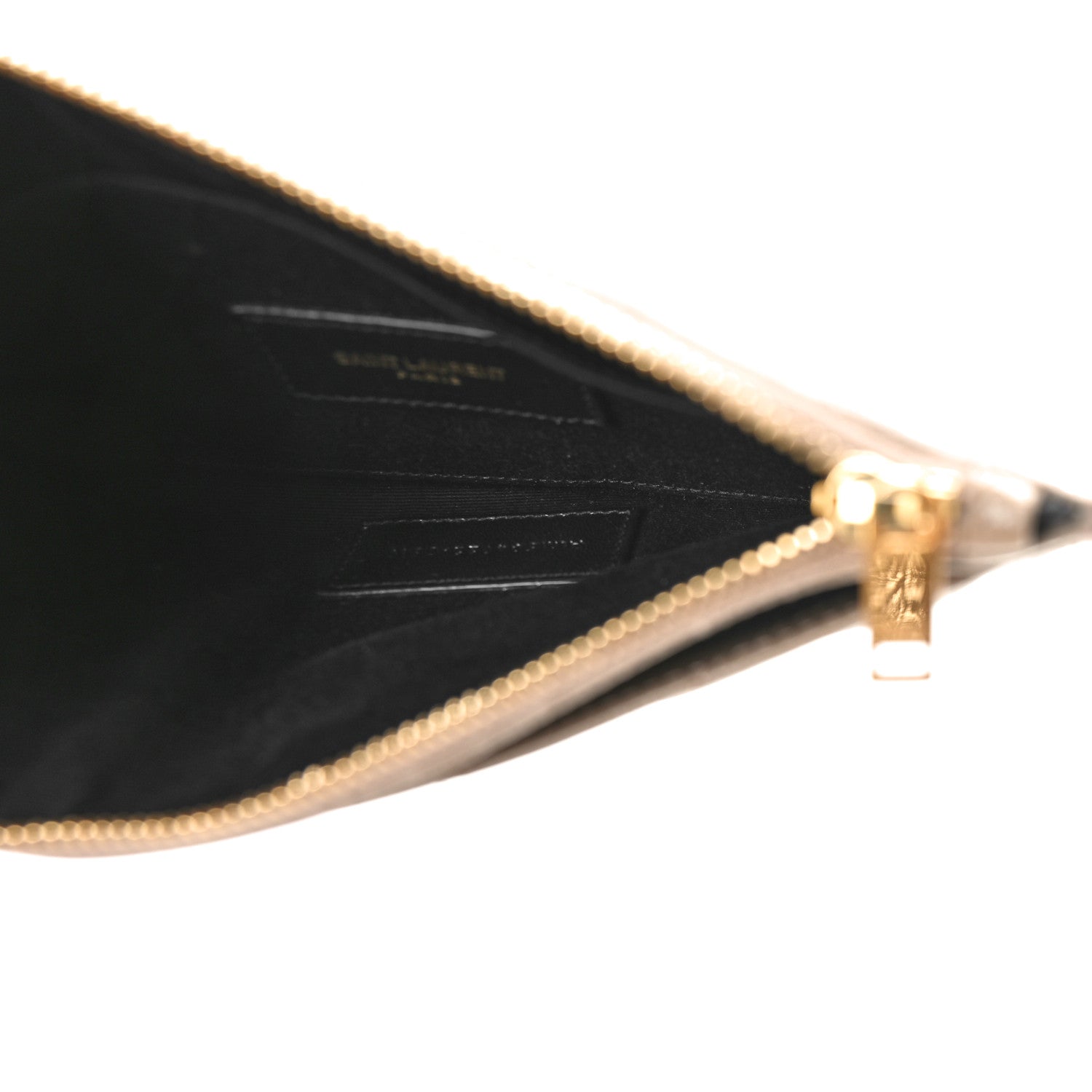 Saint Laurent Grain De Poudre Chevron Monogram Bill Pouch Dusty Grey 5 of 10