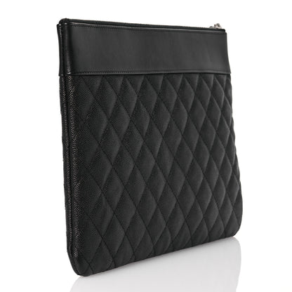 Chanel Caviar Quilted Mademoiselle Vintage Large Zip Pouch Black 3 of 10
