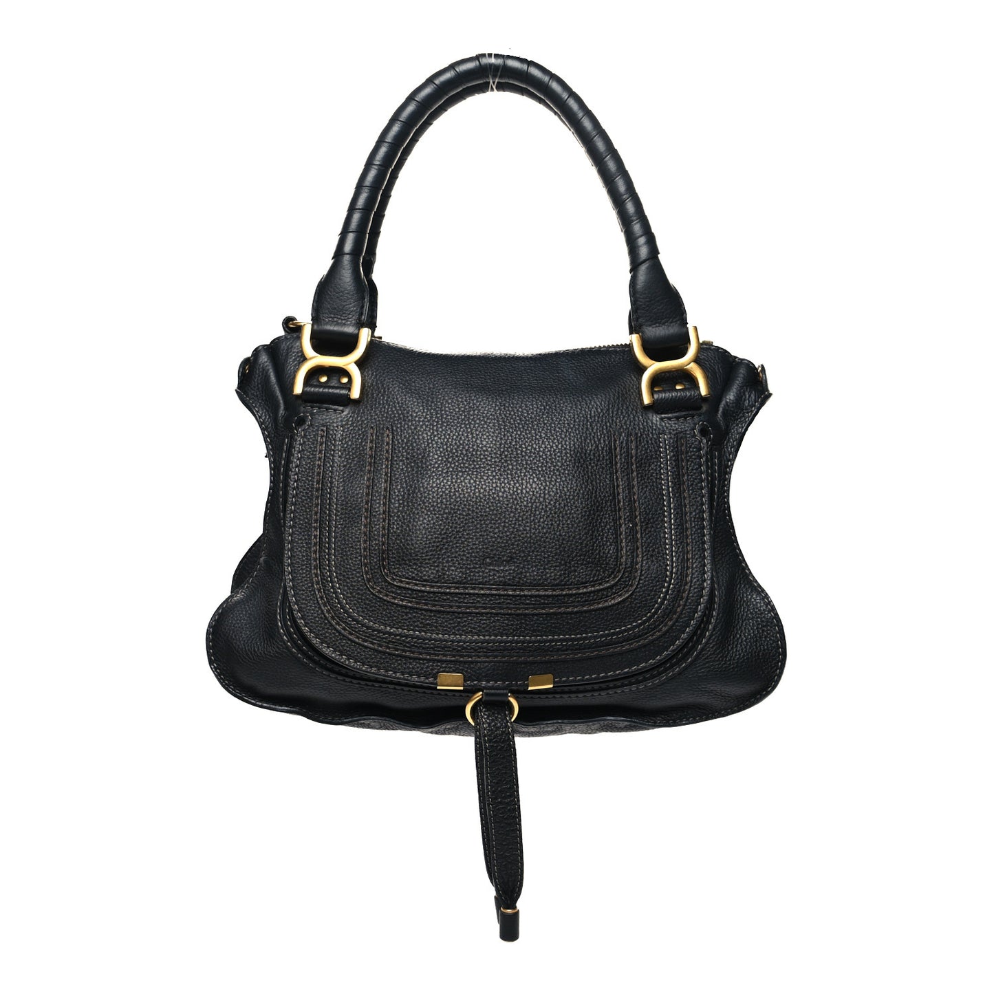 Calfskin Medium Marcie Satchel Black