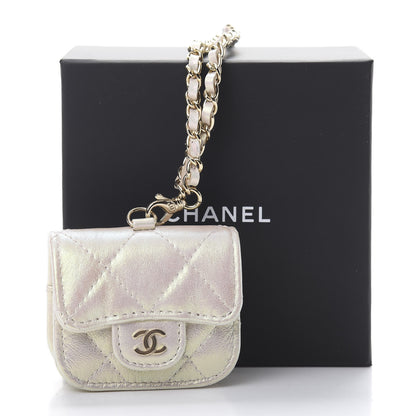 Chanel Iridescent Lambskin Quilted Airpods Pro Case Ivory 8 of 8
