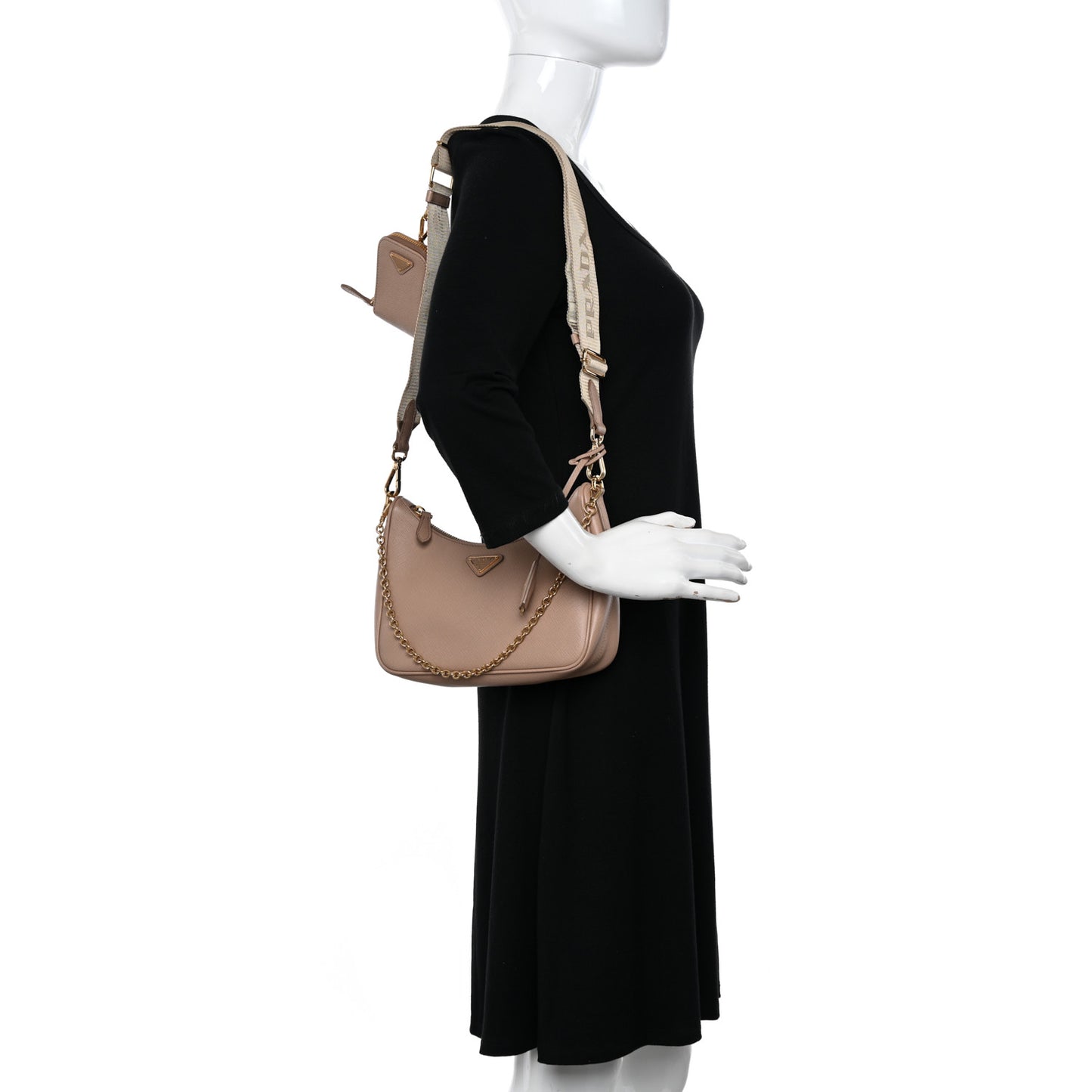 Saffiano Lux Re-Edition 2005 Shoulder Bag Cammeo