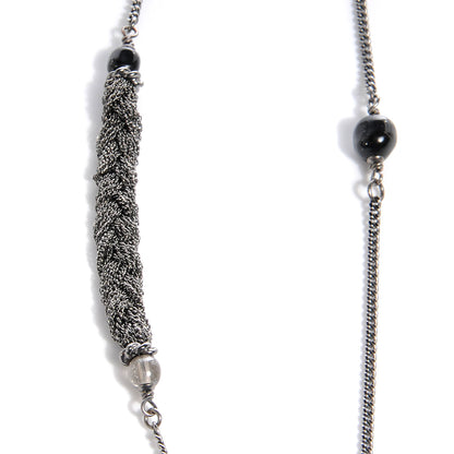 Chanel Pearl Crystal CC Bead Necklace Silver 4 of 4