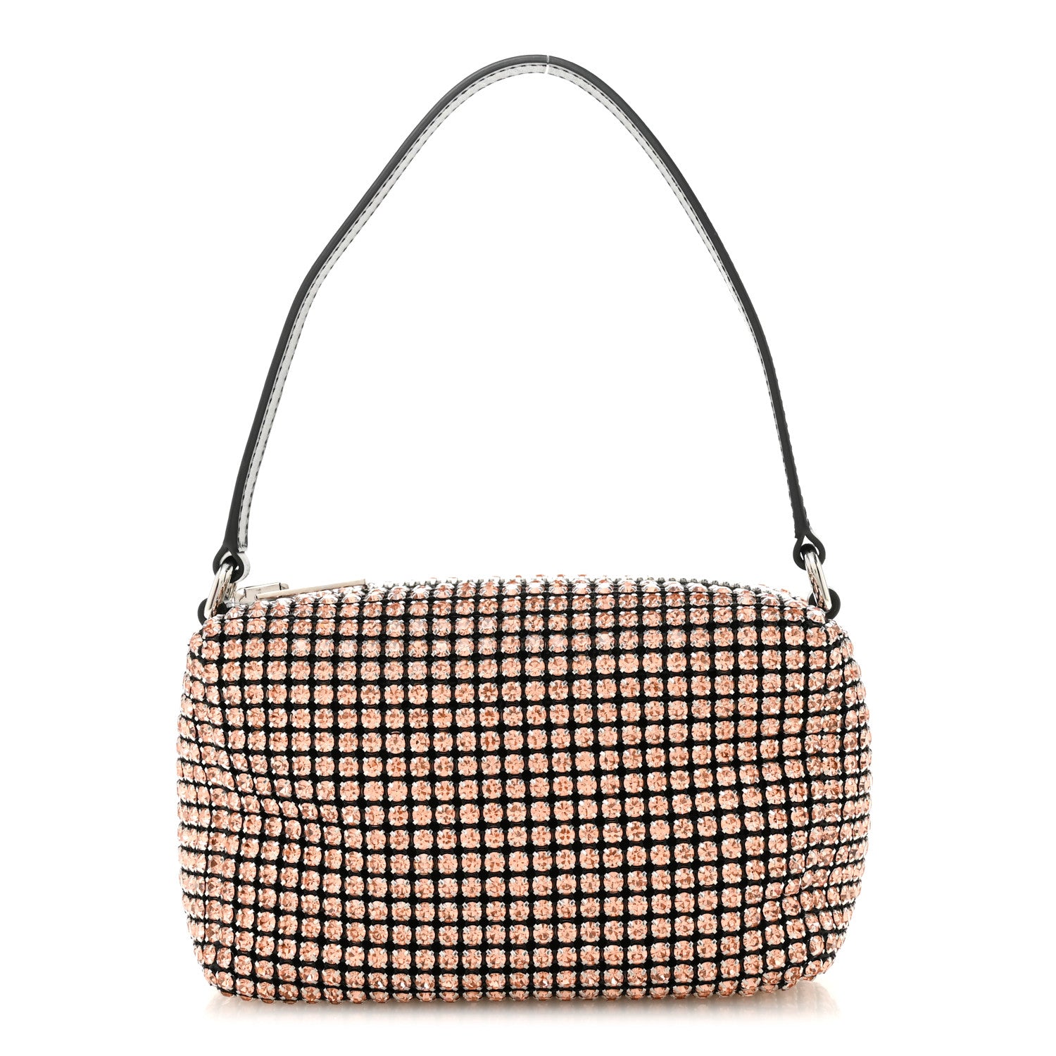 Alexander Wang Mesh Crystal Rhinestone Mini Heiress Pouch Faded Neon Orange 1 of 10