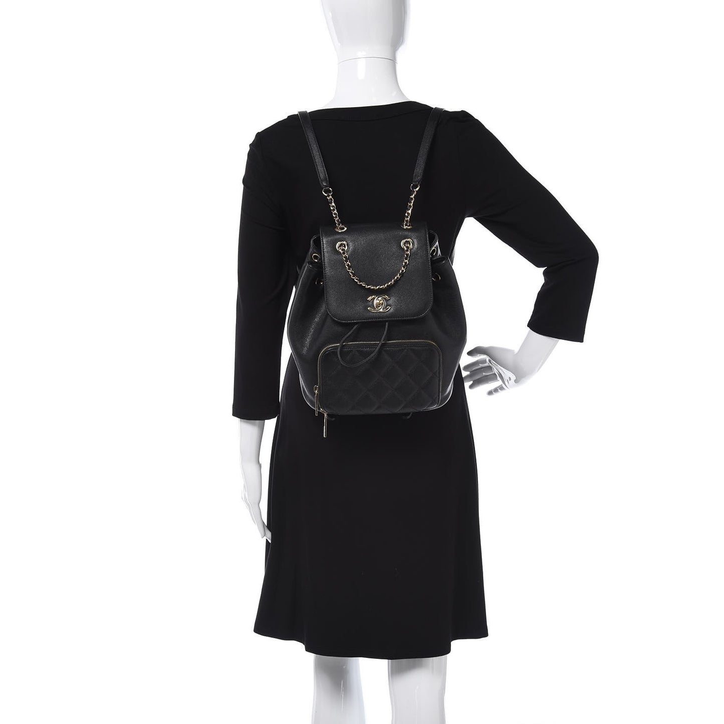 Caviar Quilted Business Affinity Backpack Black