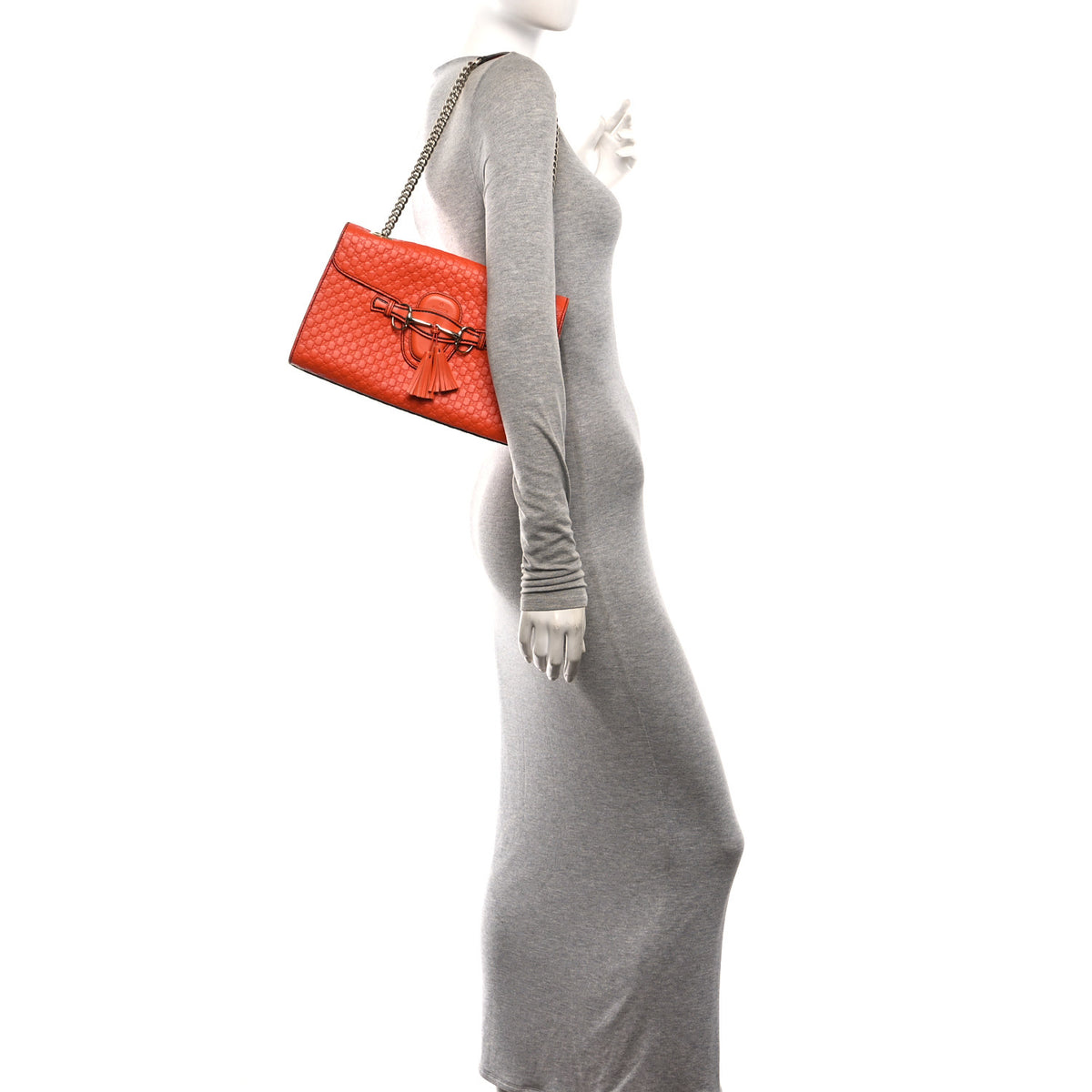Microguccissima Medium Emily Chain Shoulder Bag Sun Orange