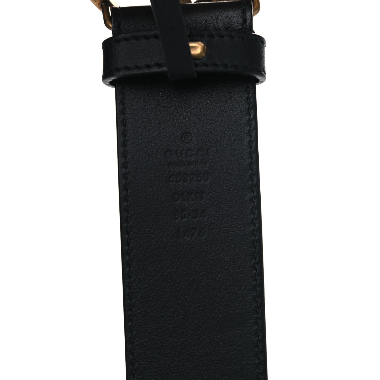 Moon Calfskin Pearl Double G 40mm Belt 85 34 Black Cream