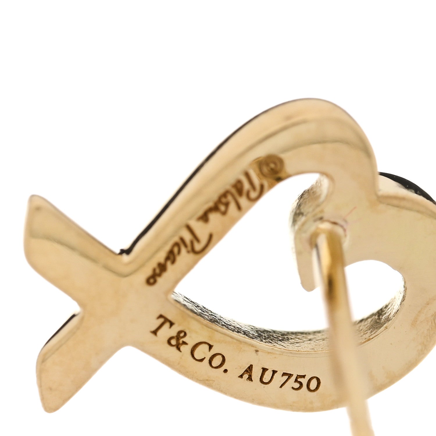 Tiffany 18K Yellow Gold Mini Paloma Picasso Loving Heart Earrings 4 of 4
