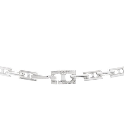Hermes Sterling Silver H Logo Hercules Link Necklace 4 of 4