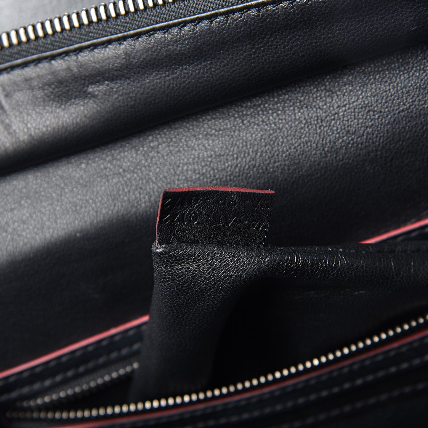 Smooth Calfskin Mini Luggage Black Pink Trim