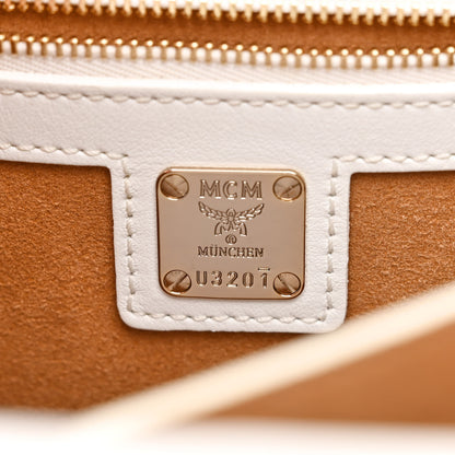 MCM Visetos Calfskin Small Patricia Crossbody Bag Cognac White Black 7 of 15