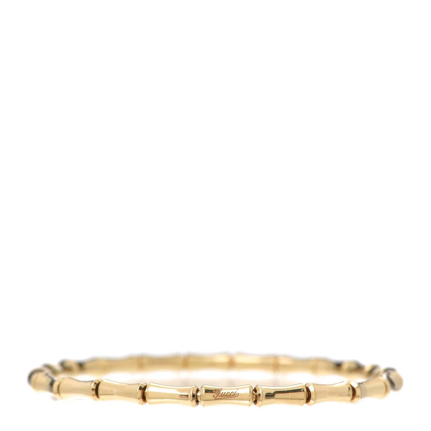 Gucci 18K Yellow Gold Small Bamboo Spring Bracelet 18 1 of 6