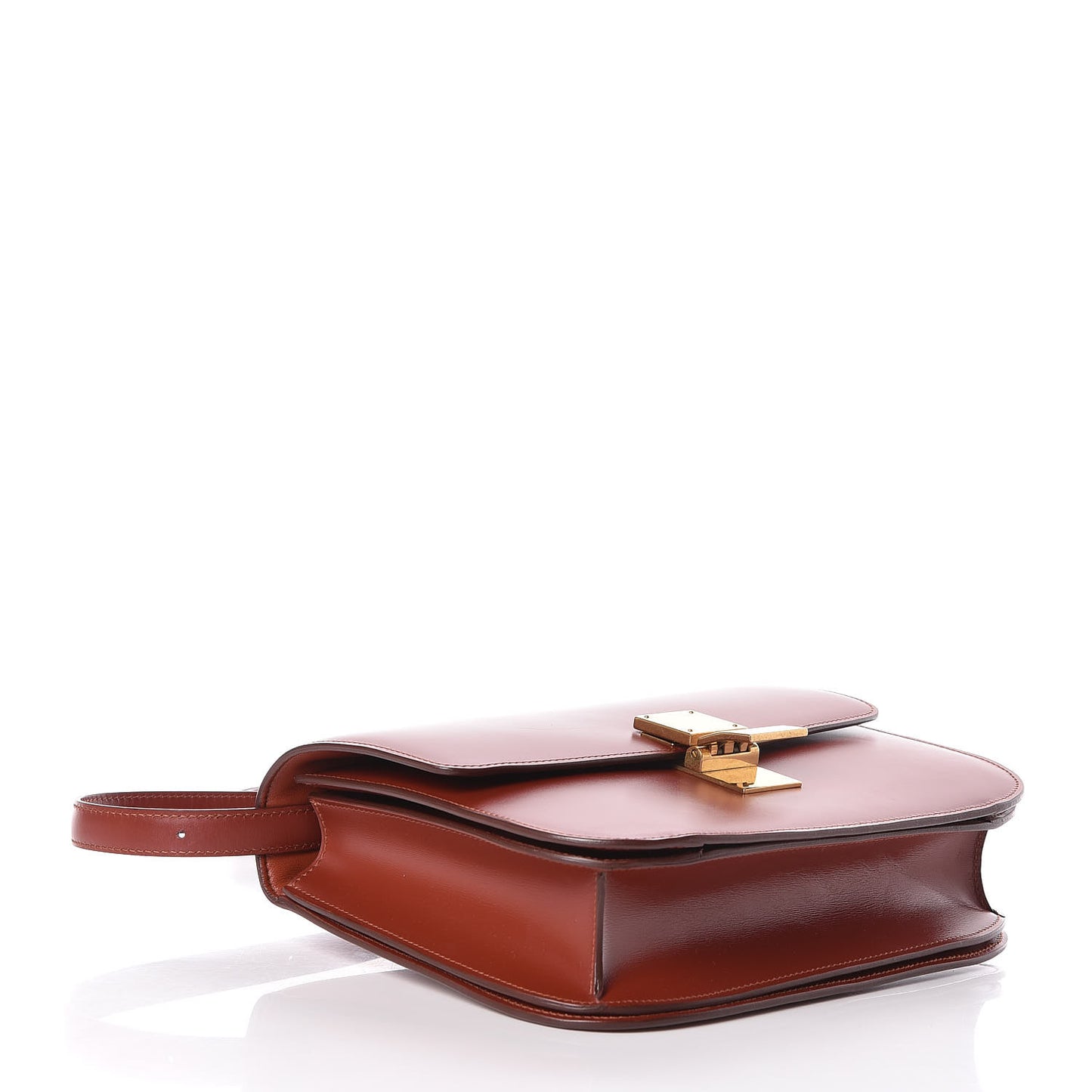Box Calfskin Medium Classic Box Flap Bag Dark Brick