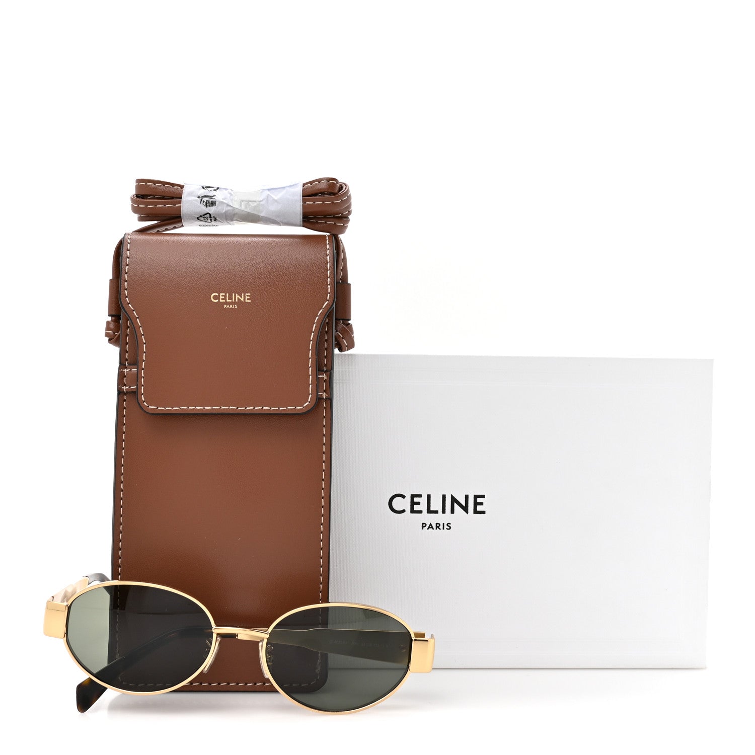 Celine Metal Triomphe 01 Sunglasses CL40235U Gold Green 7 of 7