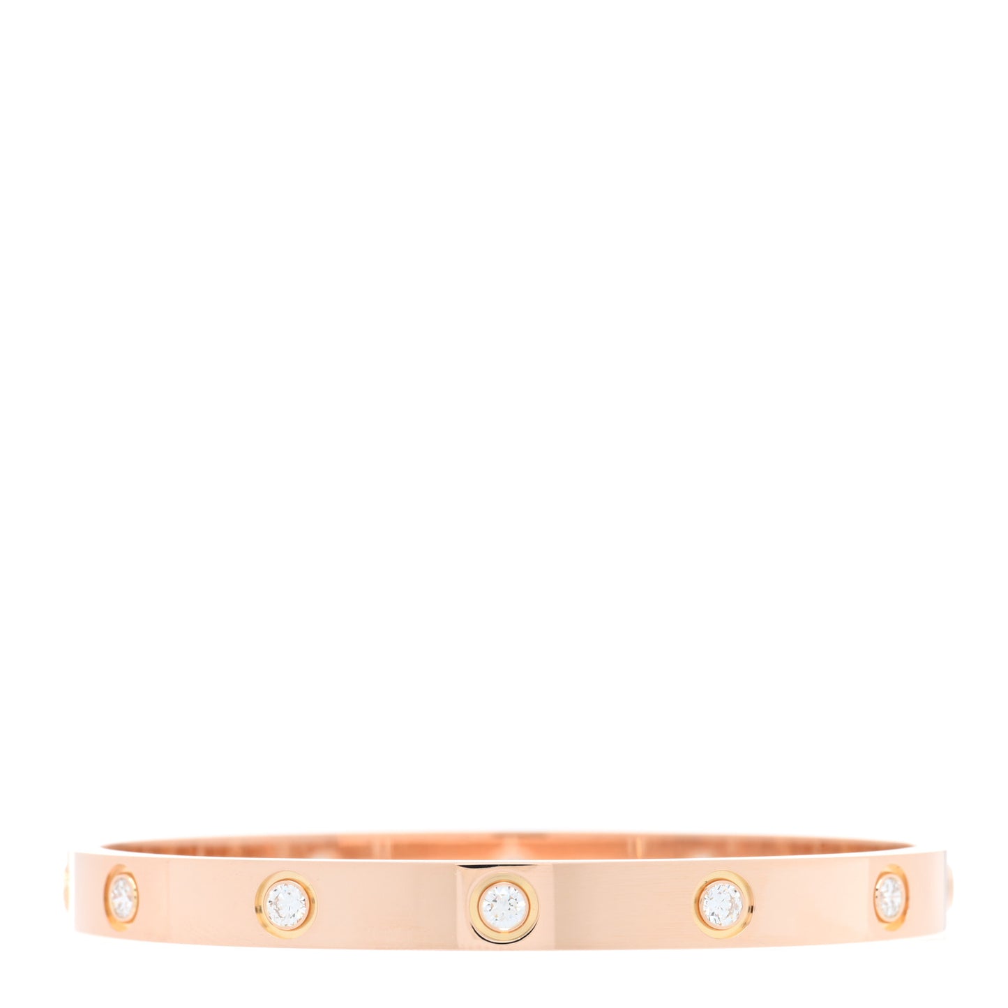 18K Pink Gold 10 Diamond LOVE Bracelet 17