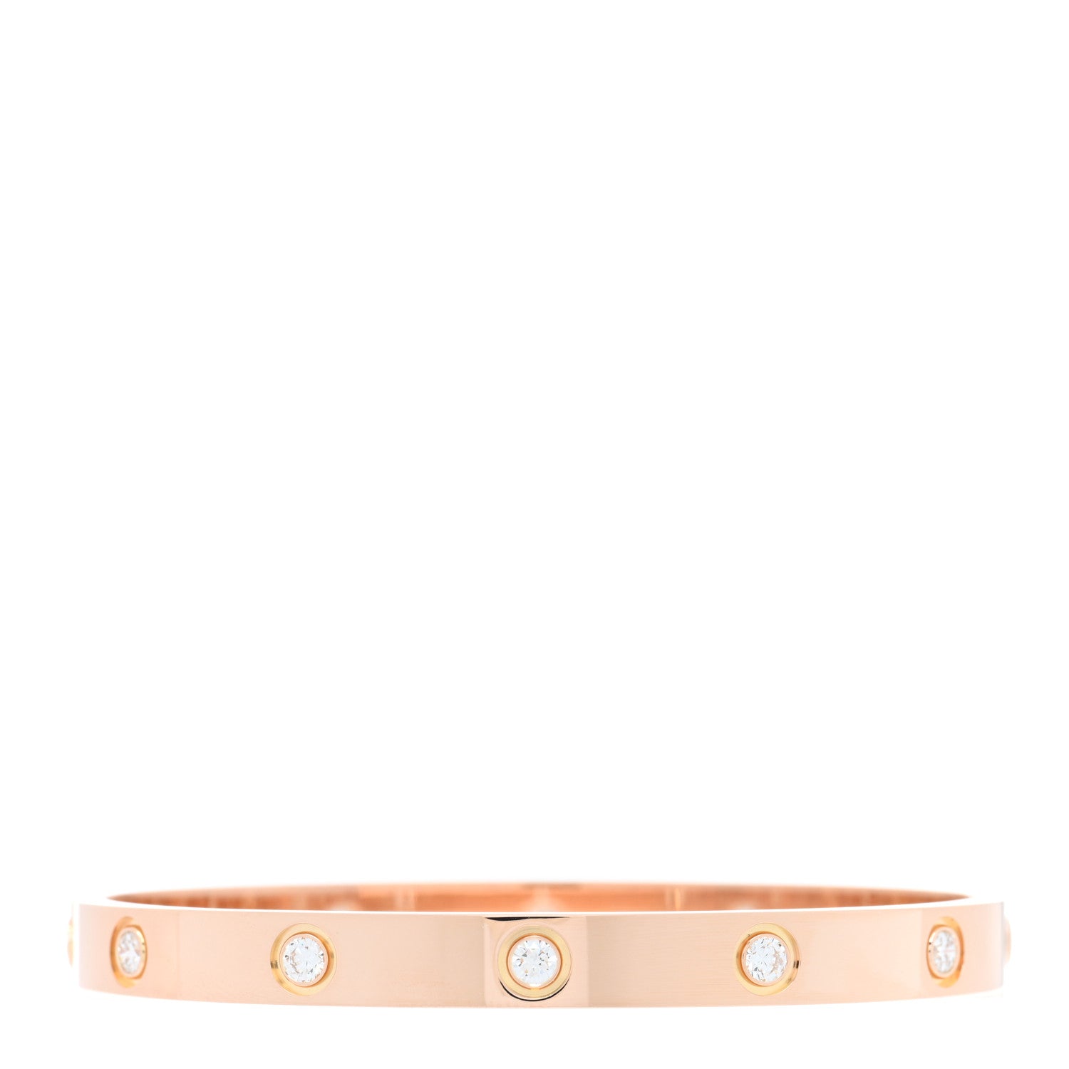 Cartier 18K Pink Gold 10 Diamond LOVE Bracelet 17 1 of 8